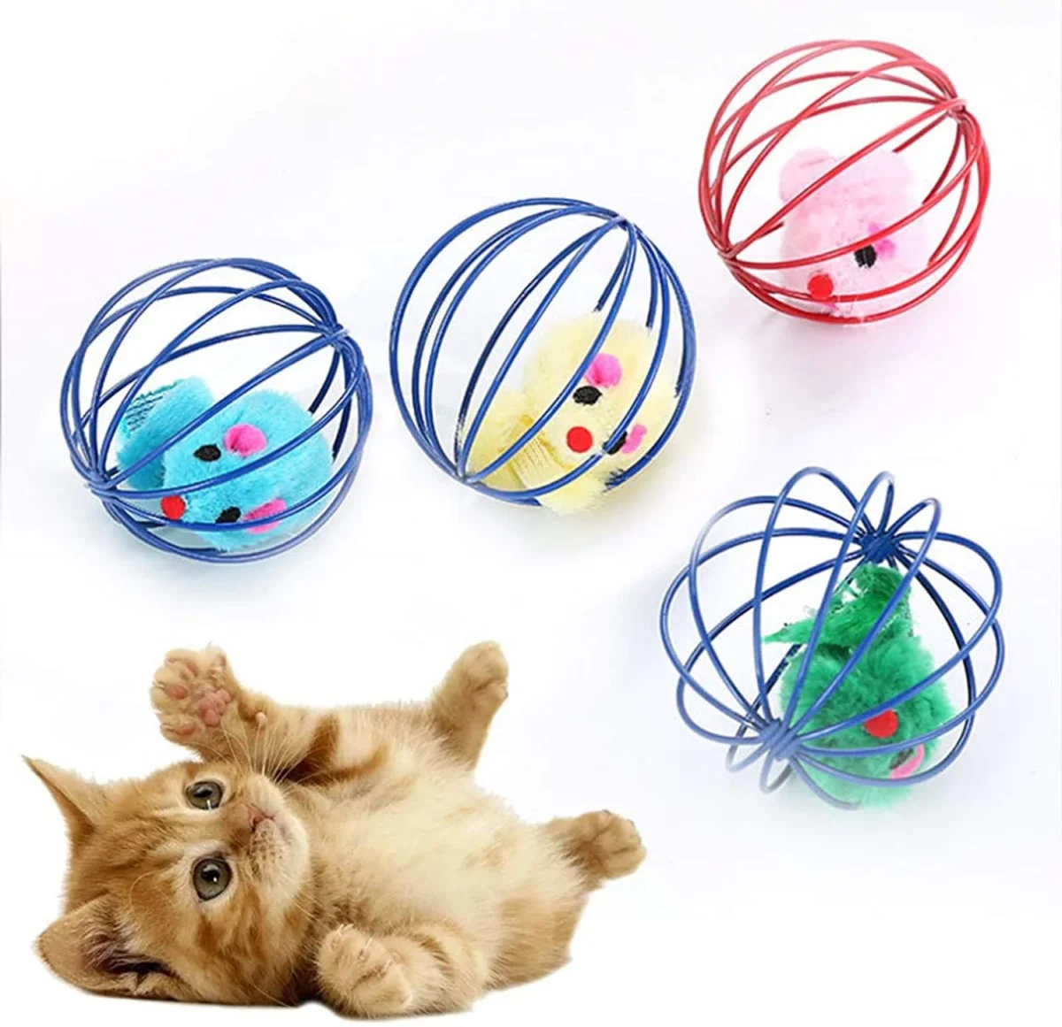 713lik4L9hL._SL1500 Interactive Mouse Cage Ball Toy For Cat - Image 1