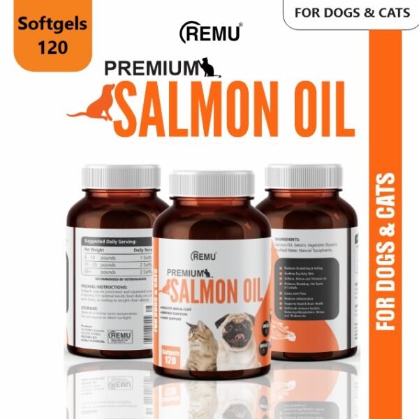 Remu Salmon Oil for Cats and Dogs (120 softgels)