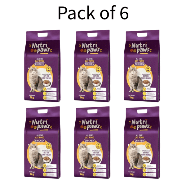 NutriPaws All Stages Cat Food 1kg (Pack of 6)
